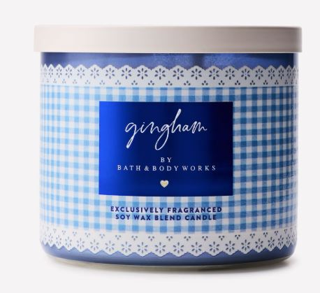 Gingham Candle 3 wick